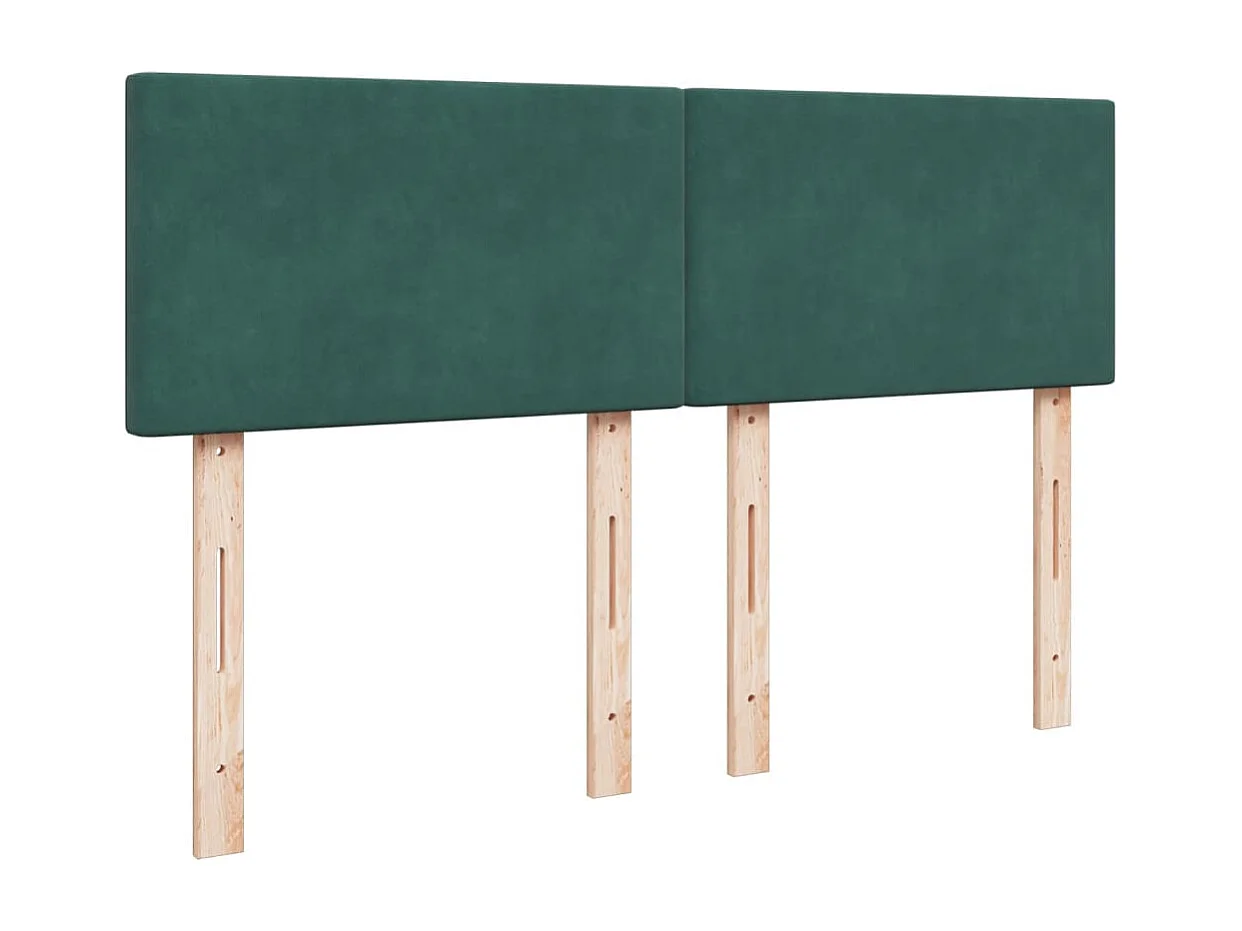 Cama box spring con colchón terciopelo verde oscuro 160x200 cm