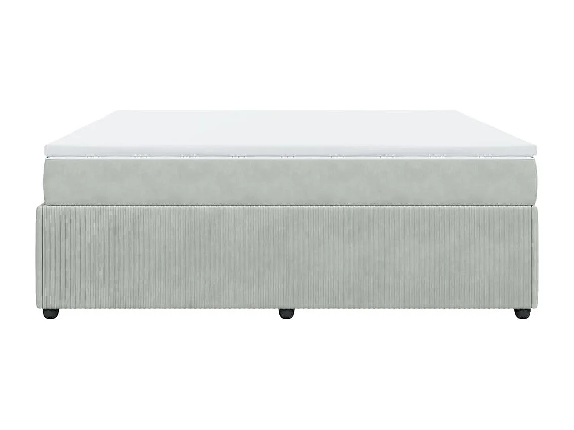 Sommier à lattes de lit et matelas Gris clair 180x200cm Velours