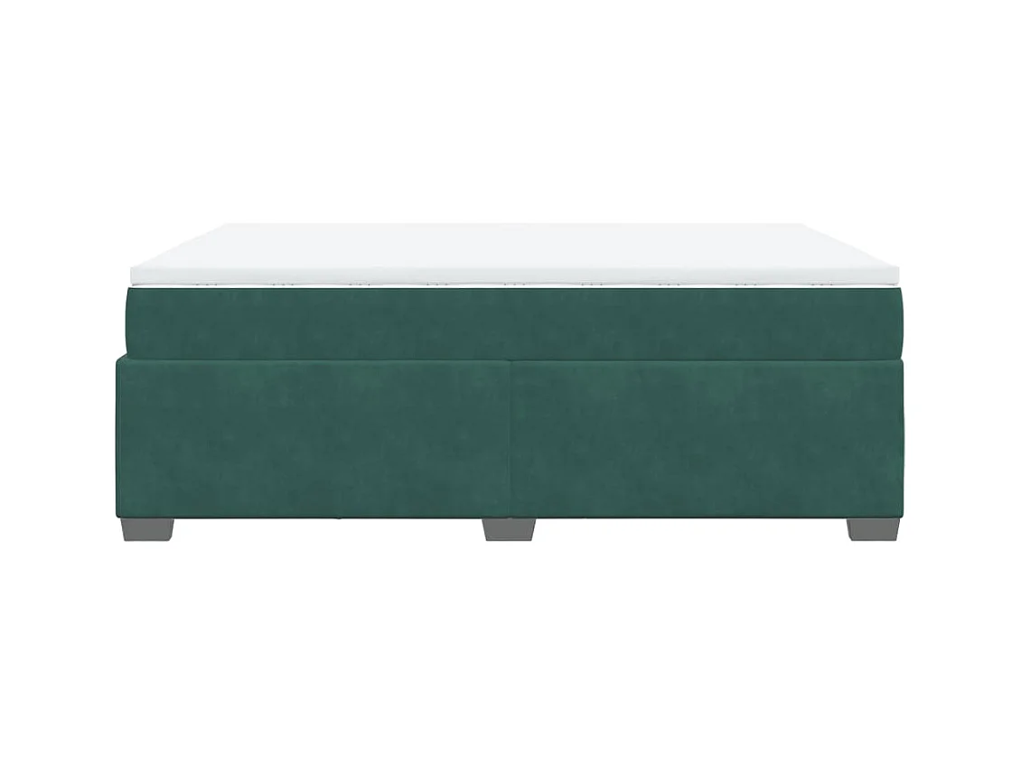 Giroletto a Molle con Materasso Verde Scuro 140x190 cm Velluto