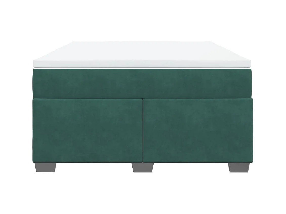 Giroletto a Molle con Materasso Verde Scuro 140x190 cm Velluto