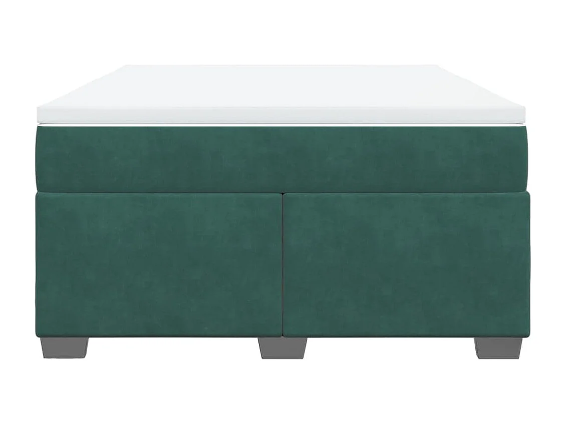 Cama com molas/colchão 140x190 cm veludo verde-escuro