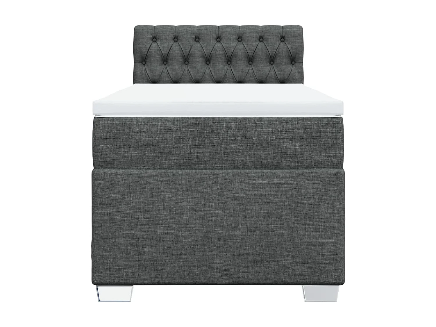 Sommier à lattes de lit et matelas Gris foncé 90x190 cm Tissu