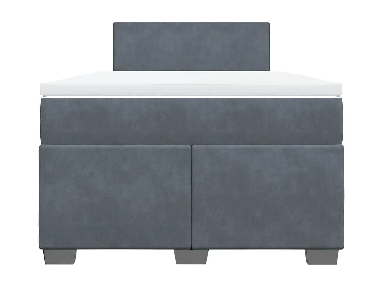 Sommier à lattes de lit et matelas Gris foncé 120x200cm Velours