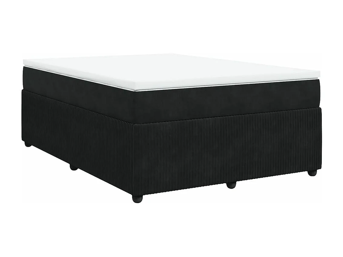 Boxspringbett mit Matratze Schwarz 160x200 cm Samt