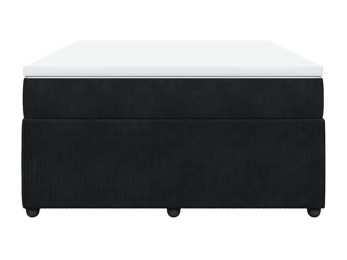 Boxspringbett mit Matratze Schwarz 160x200 cm Samt
