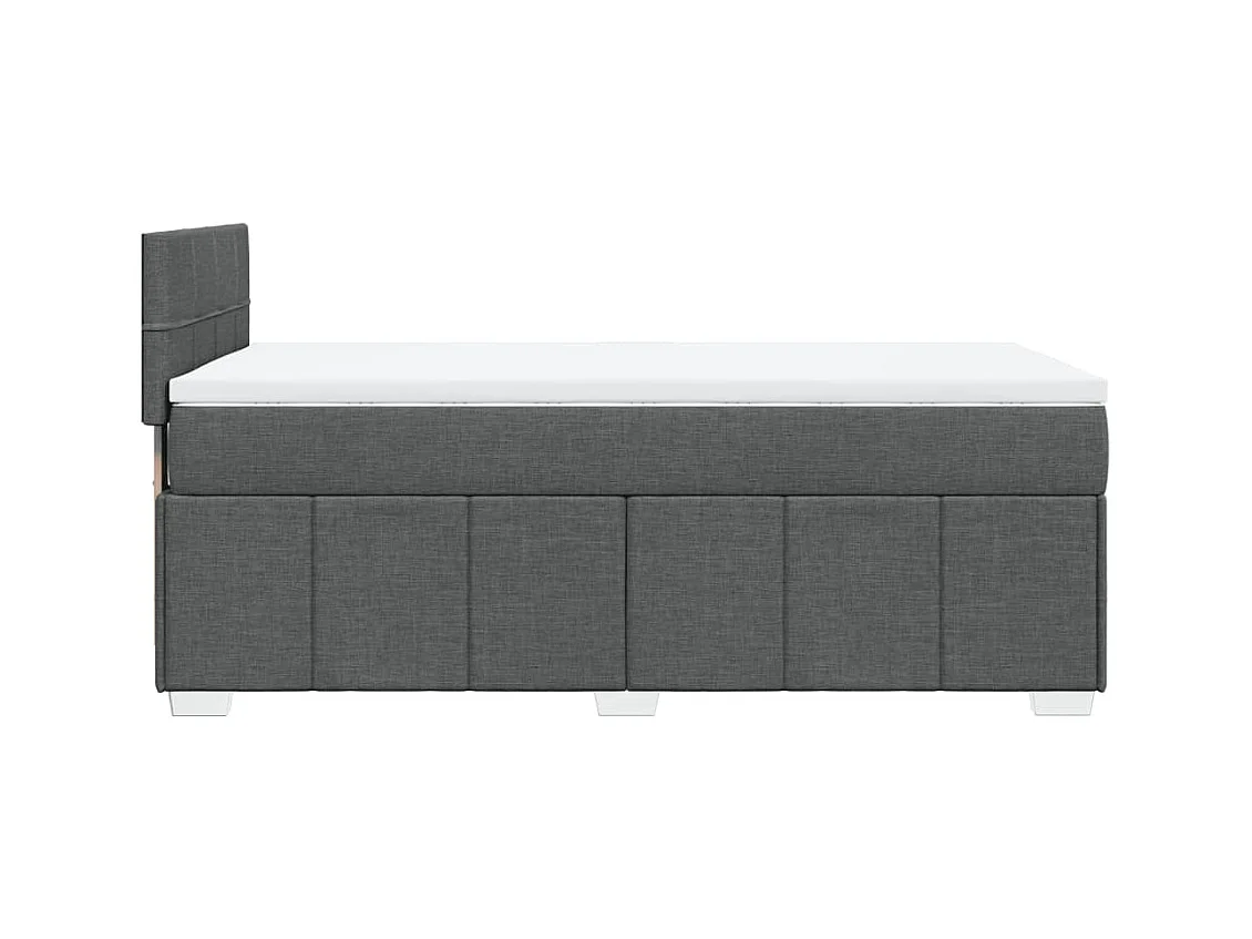 Giroletto a Molle con Materasso Grigio Scuro 90x190 cm Tessuto