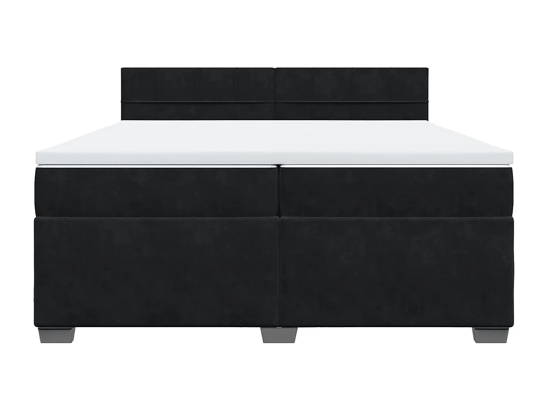 Cama com molas/colchão 200x200 cm veludo preto