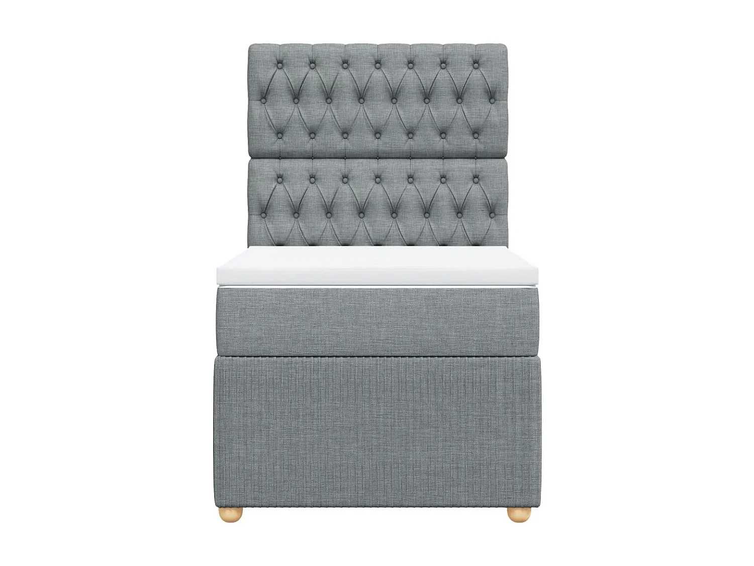 Sommier à lattes de lit et matelas Gris clair 90x190 cm Tissu