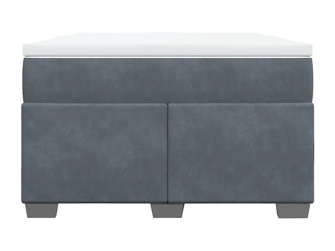 Cama boxspring com colchão 120x190 cm veludo cinzento-escuro
