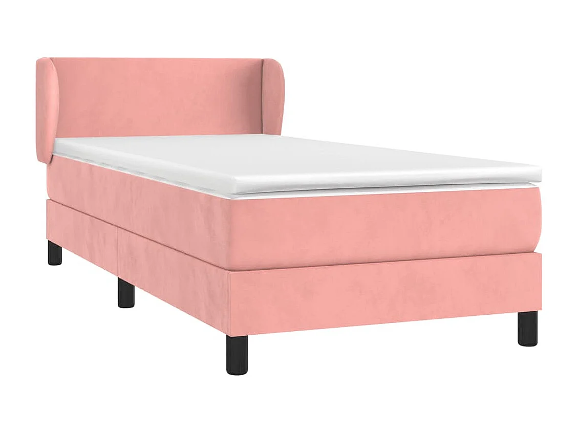 Boxspringbett mit Matratze Rosa 80x200 cm Samt