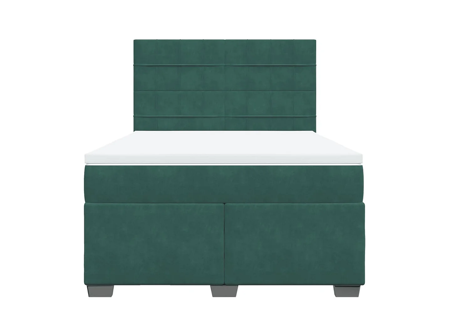 Boxspringbett mit Matratze Dunkelgrün 140x200 cm Samt