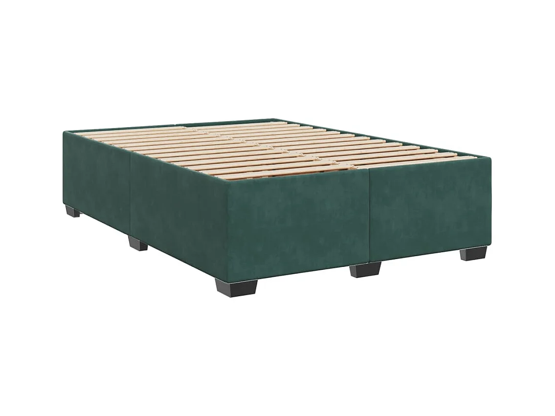 Boxspringbett mit Matratze Dunkelgrün 140x200 cm Samt