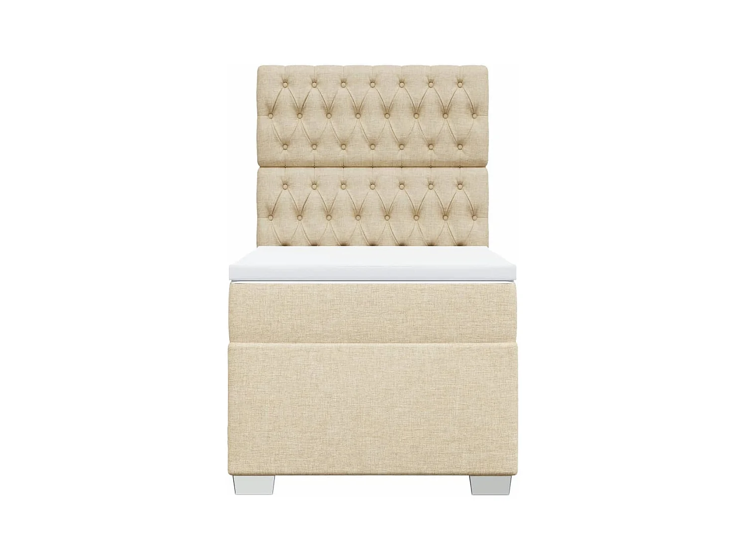 Boxspring met matras stof crèmekleurig 90x190 cm