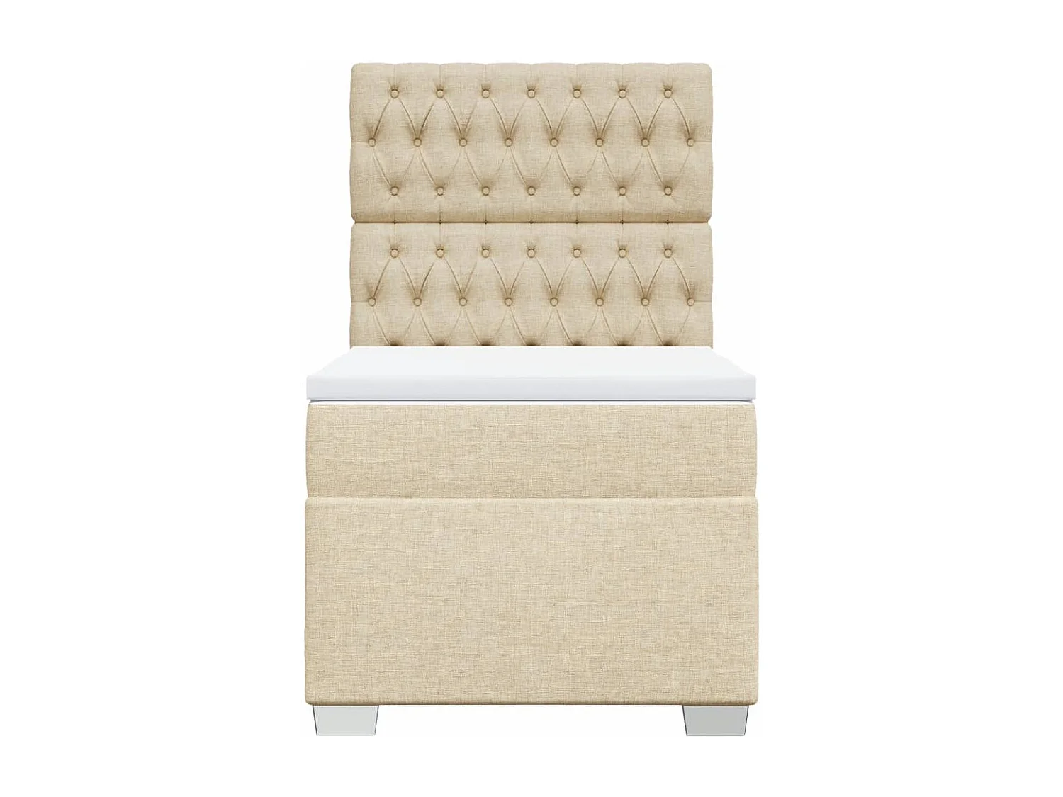 Sommier à lattes de lit et matelas Crème 90x190 cm Tissu