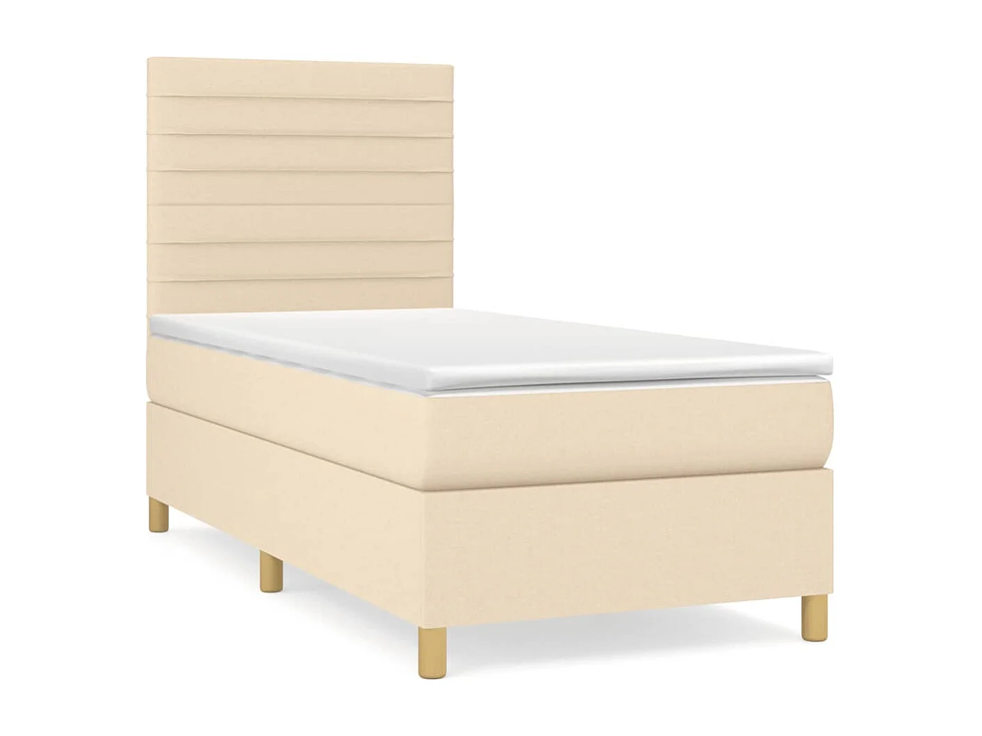 Cama com molas/colchão 90x190 cm tecido cor creme