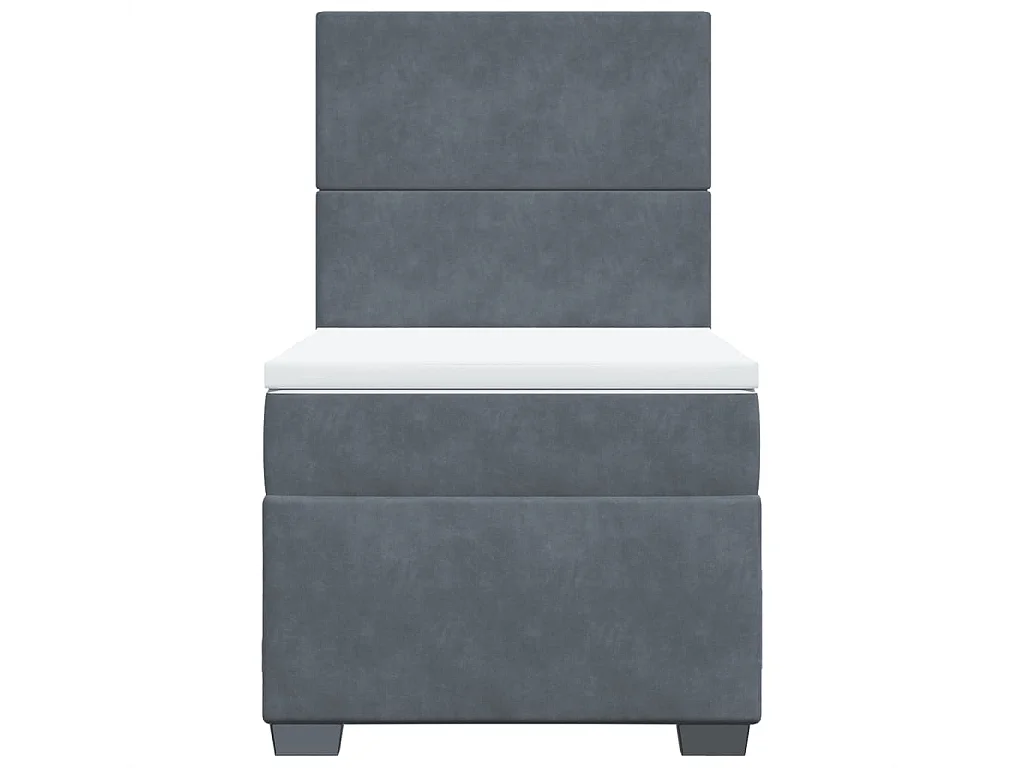 Boxspringbett mit Matratze Dunkelgrau 90x190 cm Samt