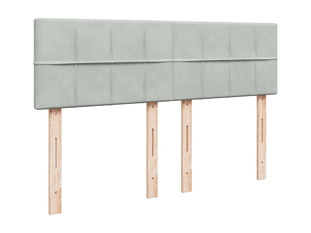 Giroletto a Molle con Materasso Grigio Chiaro 160x200cm Velluto