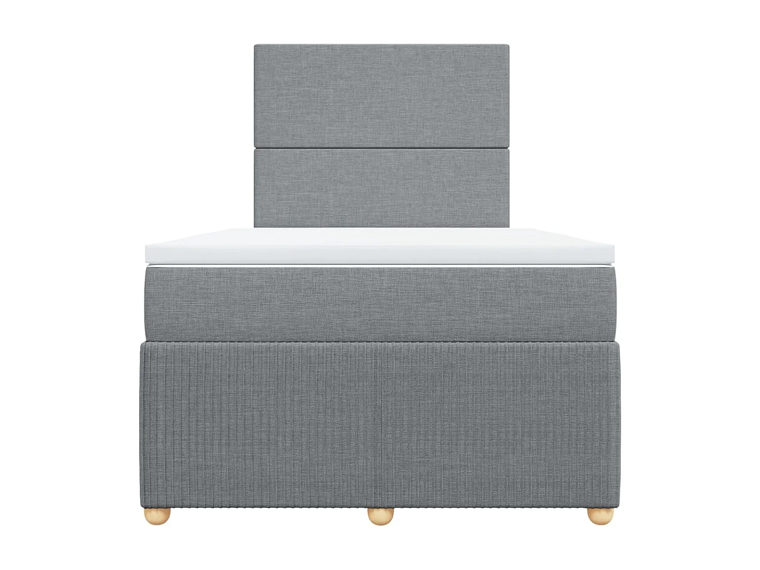 Cama box spring con colchón tela gris claro 120x190 cm
