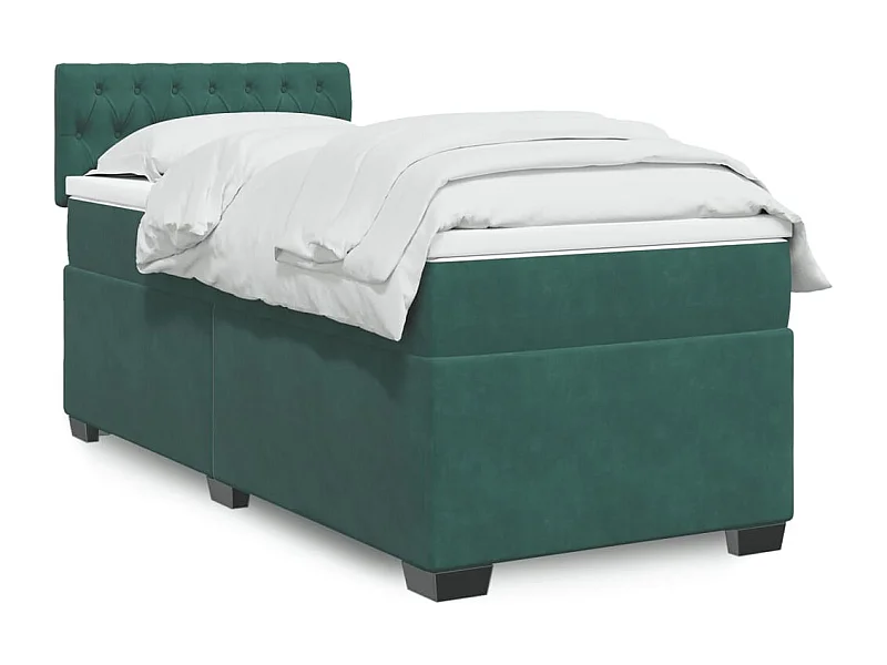 Sommier à lattes de lit et matelas Vert foncé 80x200 cm Velours