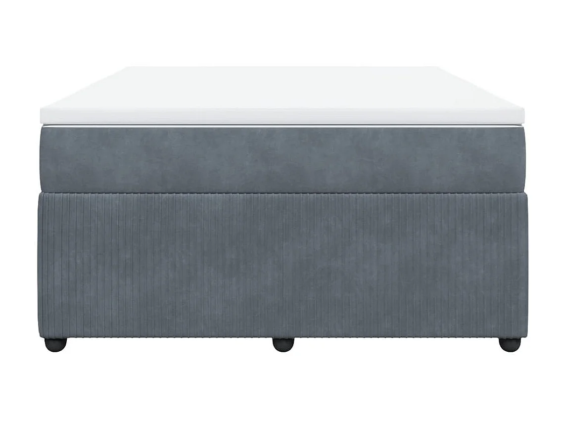 Boxspring met matras fluweel donkergrijs 140x200 cm
