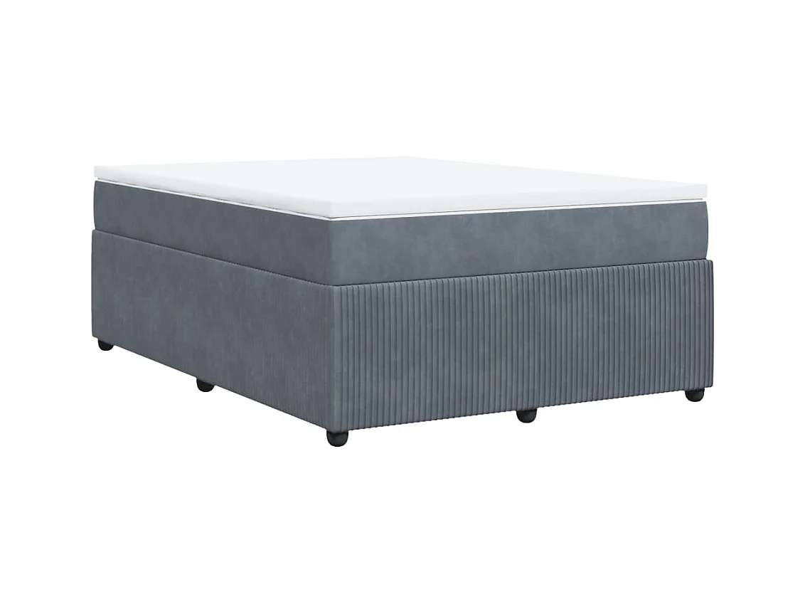 Sommier à lattes de lit et matelas Gris foncé 140x200cm Velours