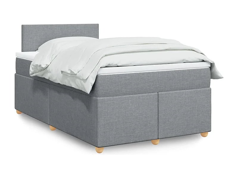 Boxspringbett mit Matratze Hellgrau 120x190 cm Stoff
