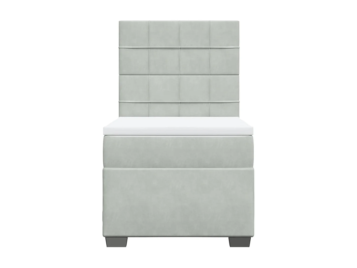 Boxspringbett mit Matratze Hellgrau 100x200 cm Samt