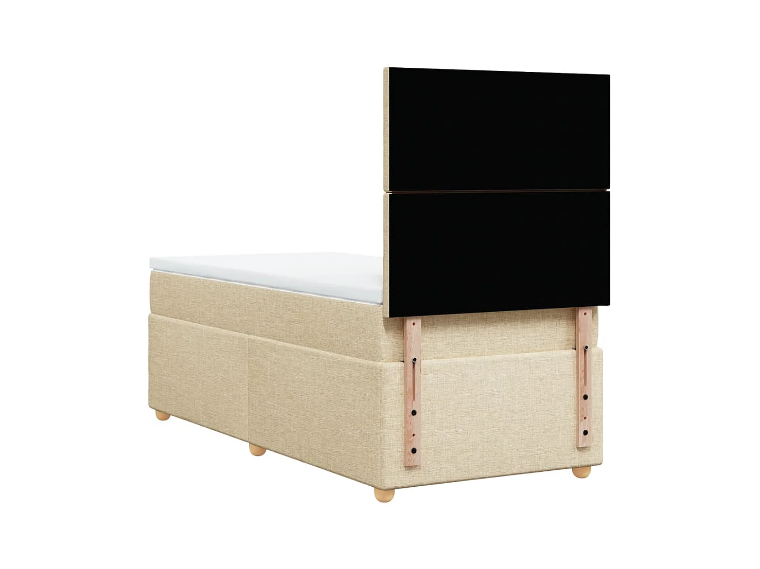 Giroletto a Molle con Materasso Crema 90x190 cm in Tessuto