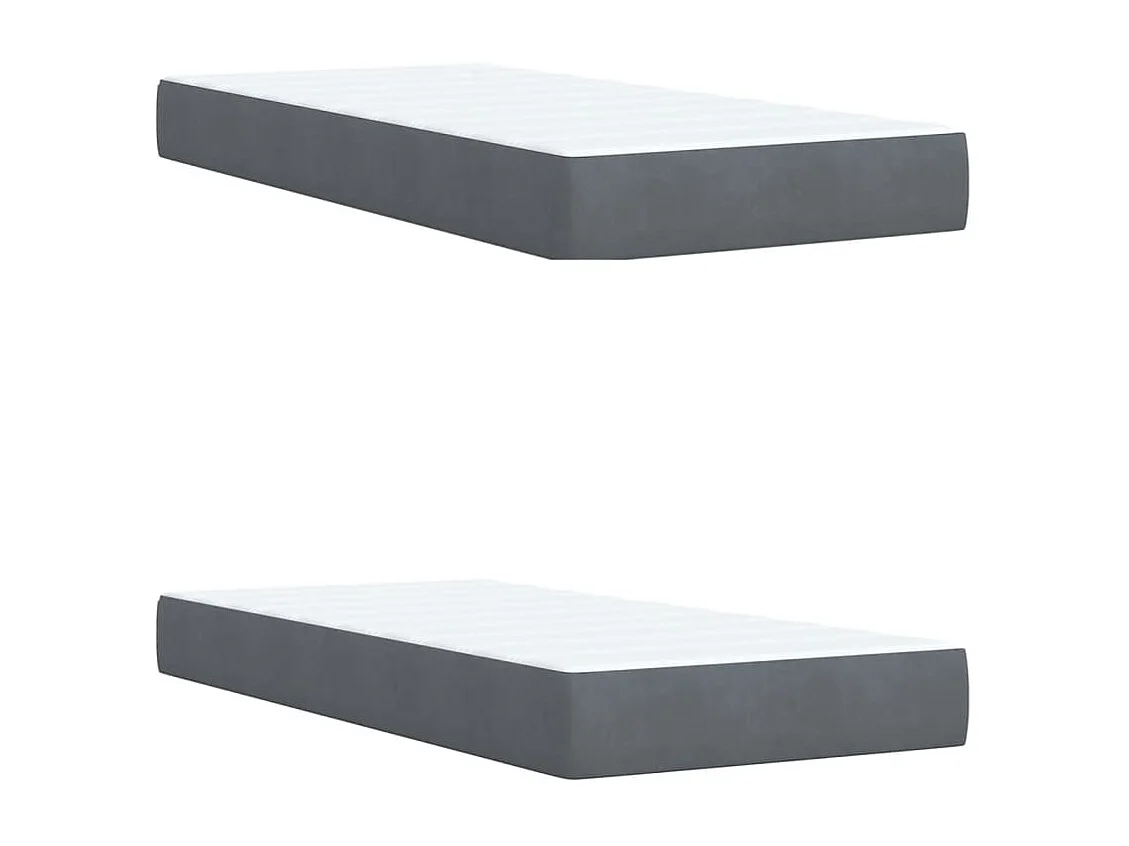 Sommier à lattes de lit et matelas Gris foncé 200x200cm Velours