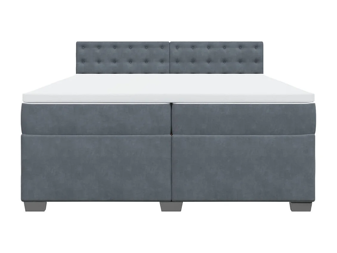 Sommier à lattes de lit et matelas Gris foncé 200x200cm Velours