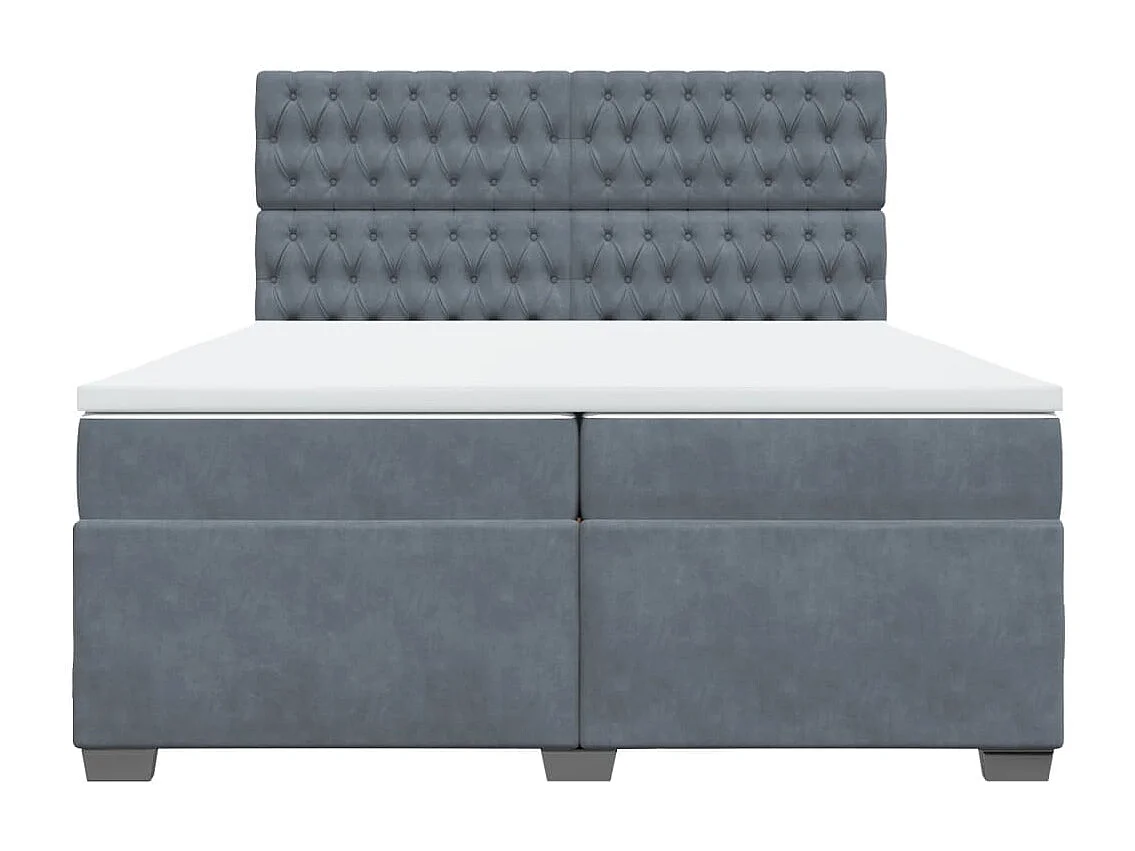 Sommier à lattes de lit et matelas Gris foncé 200x200cm Velours