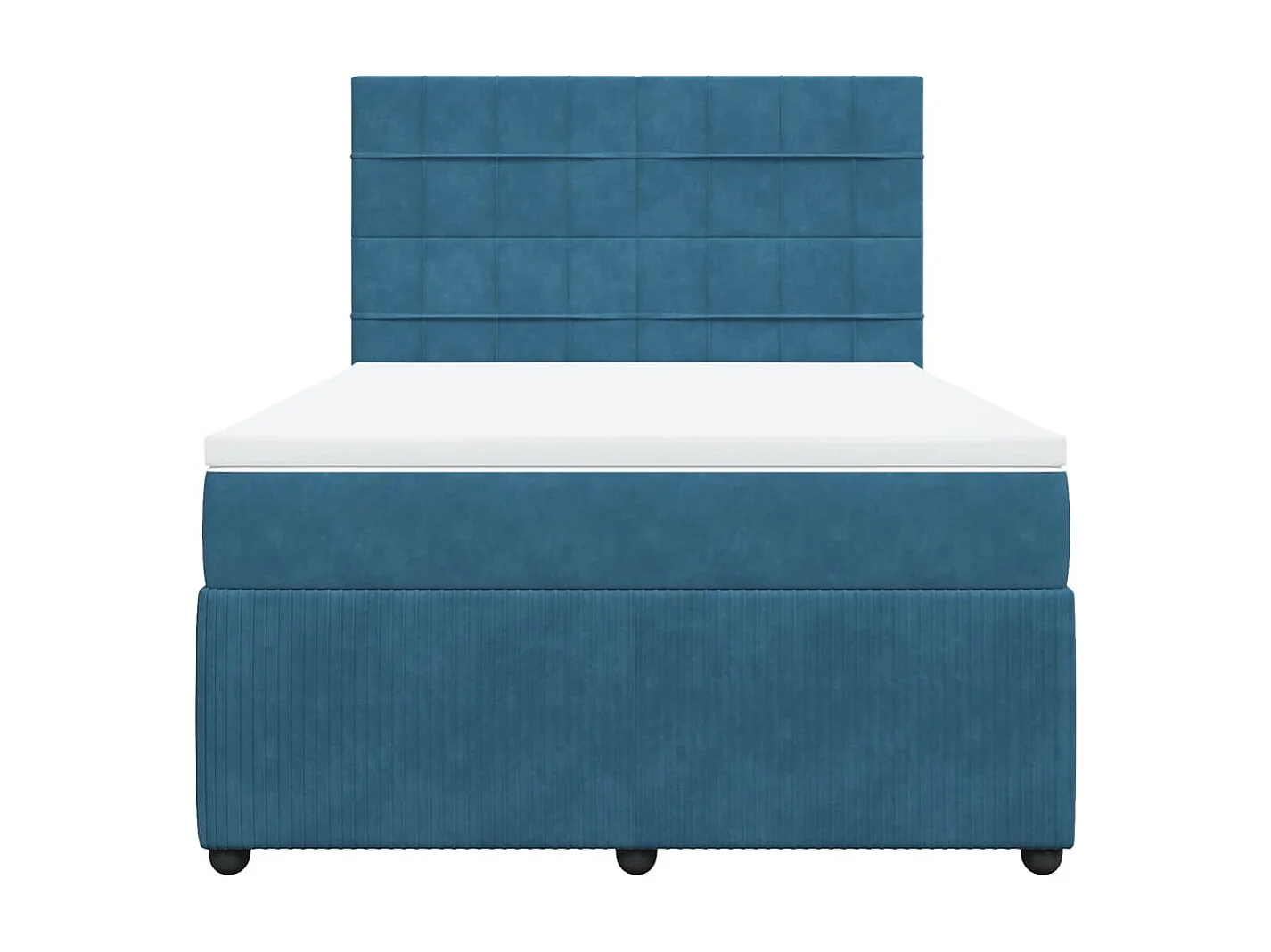 Boxspringbett mit Matratze Blau 140x190 cm Samt