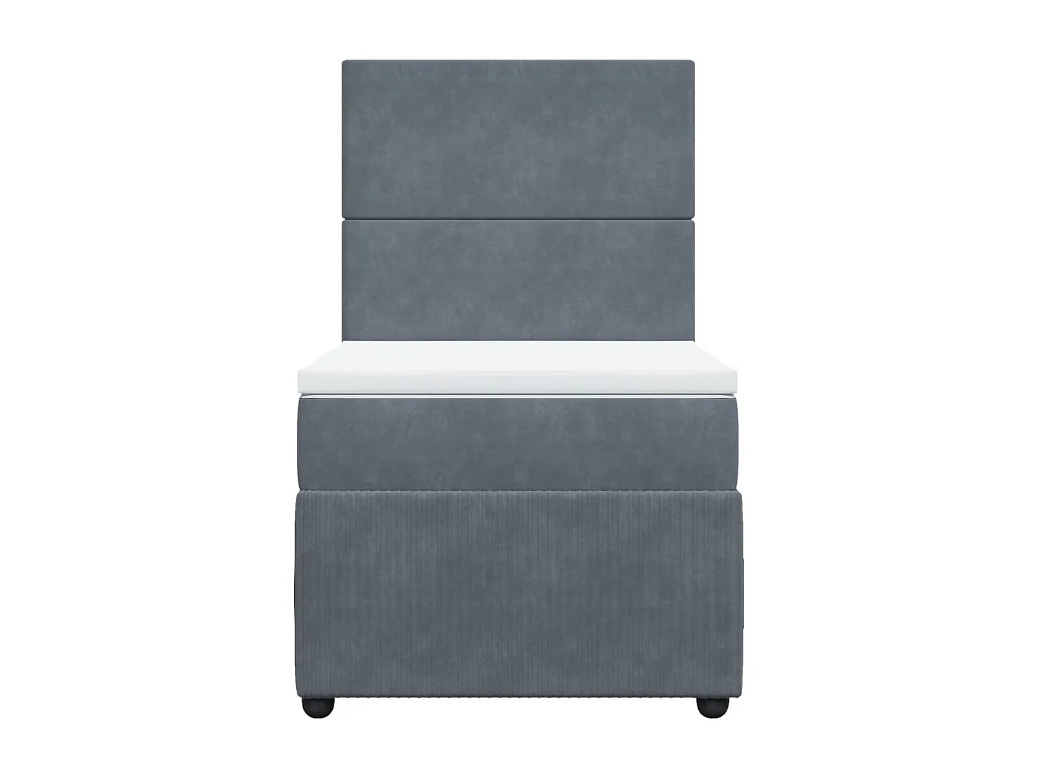 Giroletto a Molle con Materasso Grigio Scuro 90x190 cm Velluto