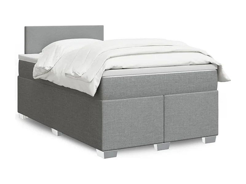 Boxspringbett mit Matratze Hellgrau 120x190 cm Stoff
