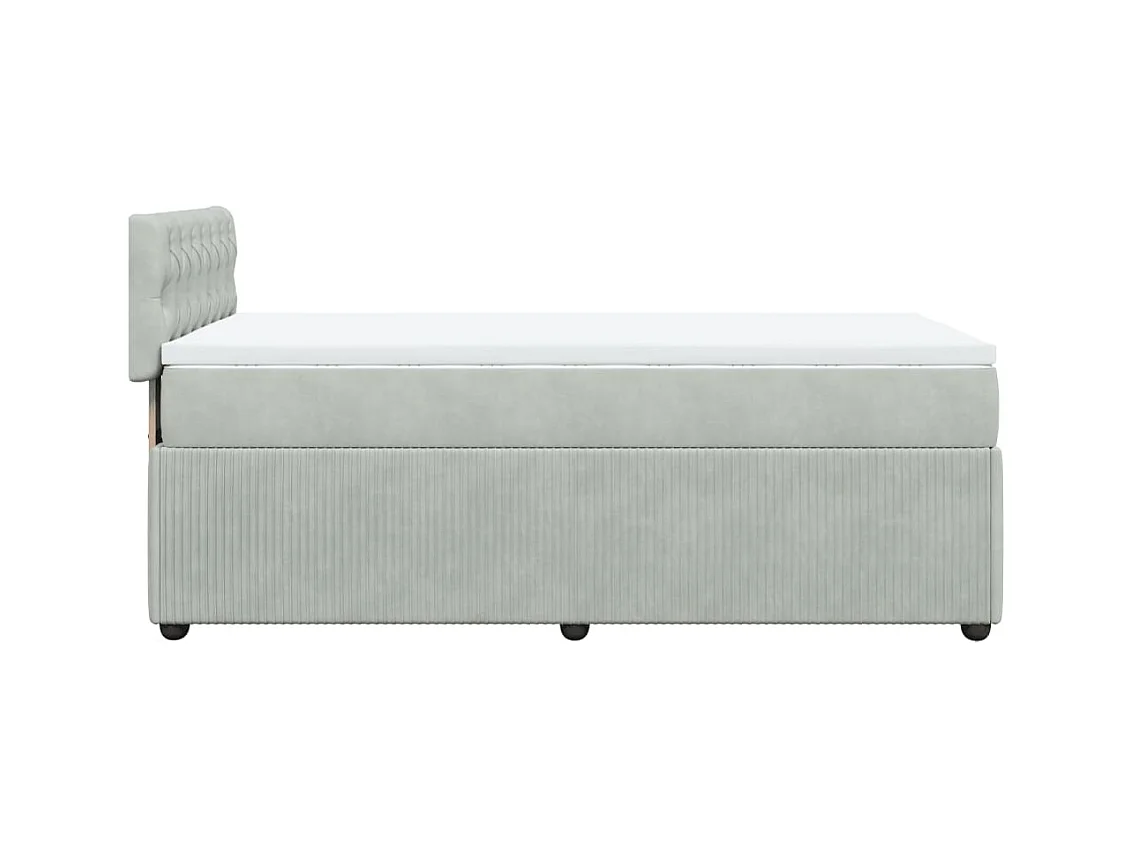 Sommier à lattes de lit et matelas Gris clair 90x200 cm Velours
