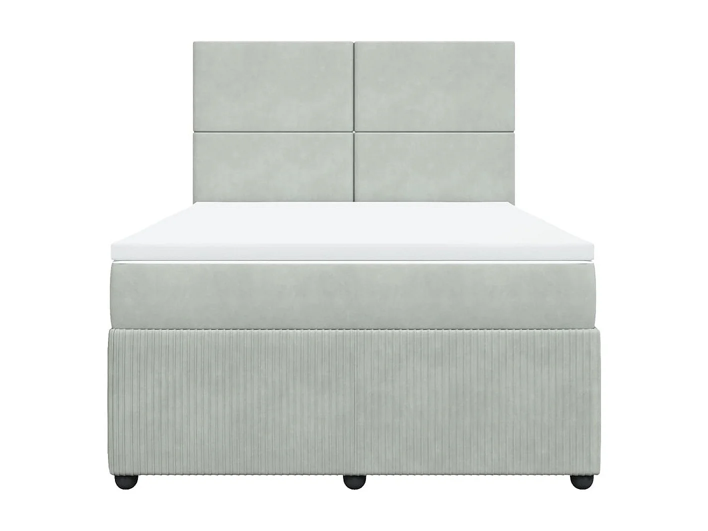 Sommier à lattes de lit et matelas Gris clair 140x190cm Velours