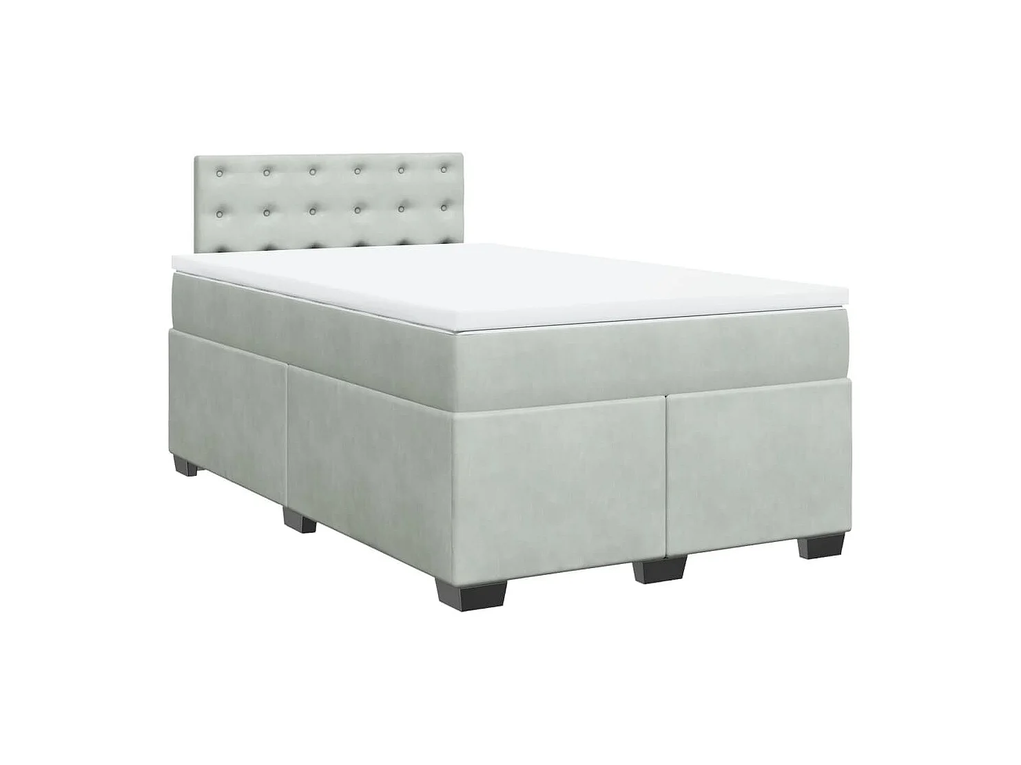 Sommier à lattes de lit et matelas Gris clair 120x200cm Velours