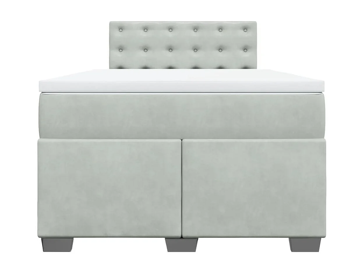 Sommier à lattes de lit et matelas Gris clair 120x200cm Velours