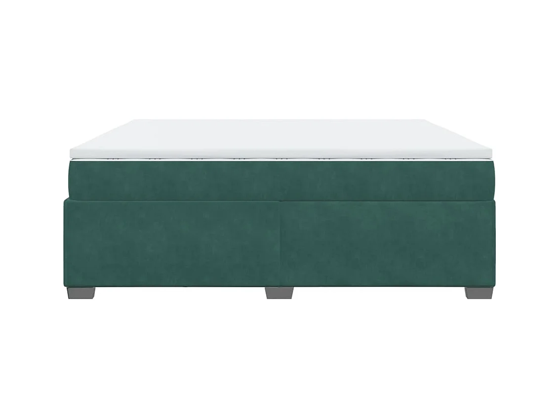 Boxspringbett mit Matratze Dunkelgrün 200x200 cm Samt