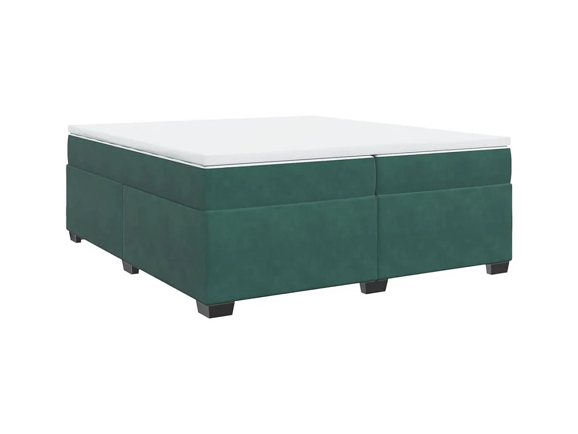 Boxspringbett mit Matratze Dunkelgrün 200x200 cm Samt