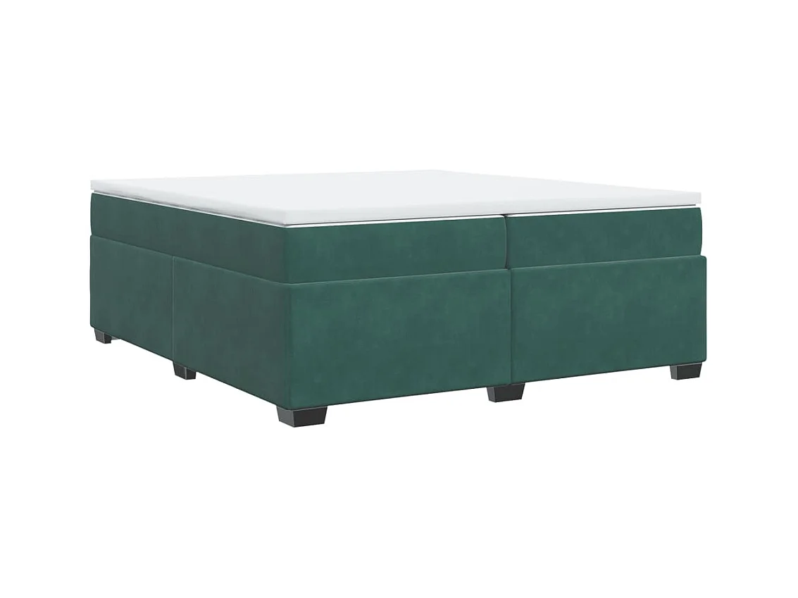 Boxspringbett mit Matratze Dunkelgrün 200x200 cm Samt