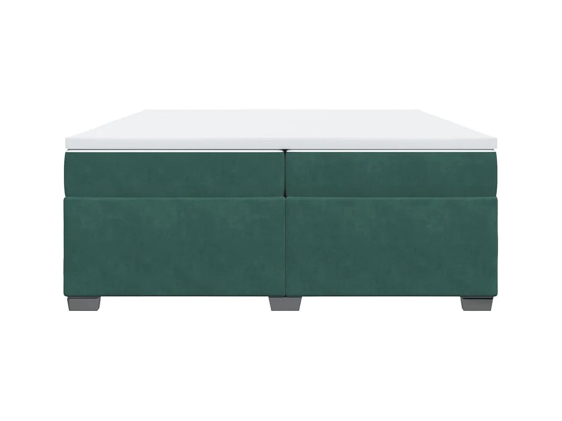 Boxspringbett mit Matratze Dunkelgrün 200x200 cm Samt