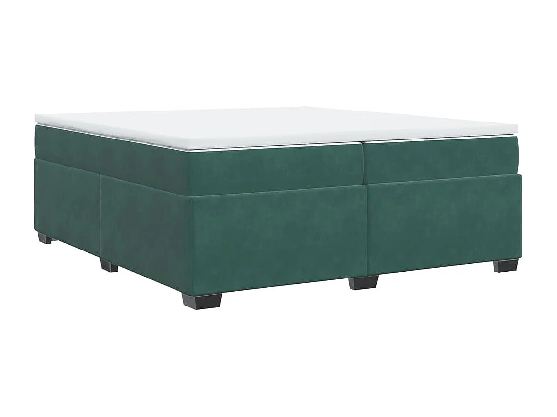 Boxspringbett mit Matratze Dunkelgrün 200x200 cm Samt