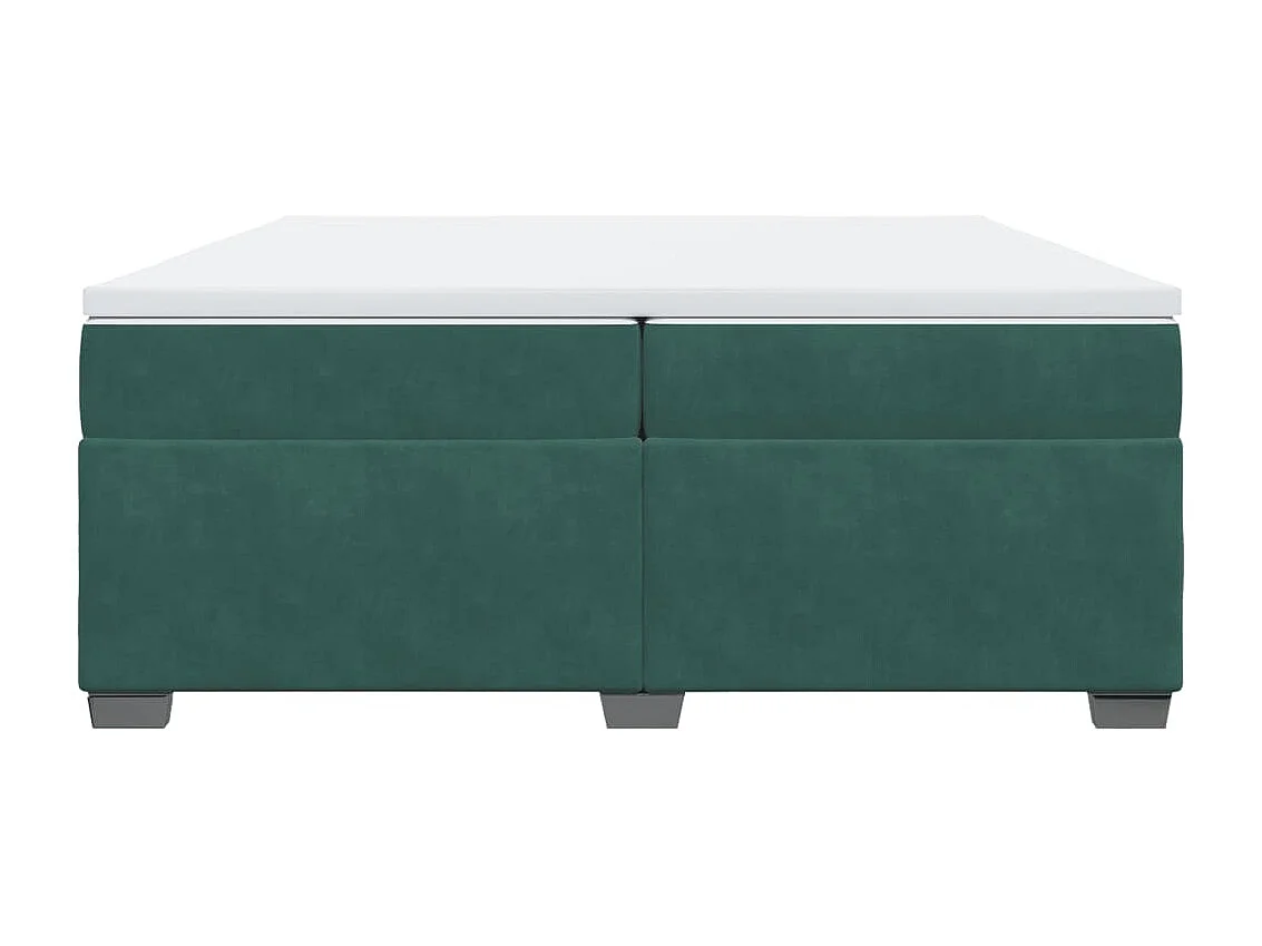 Boxspringbett mit Matratze Dunkelgrün 200x200 cm Samt