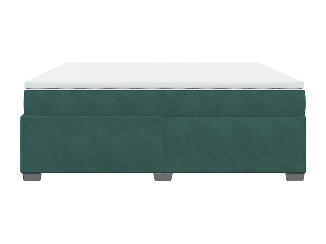 Boxspringbett mit Matratze Dunkelgrün 200x200 cm Samt
