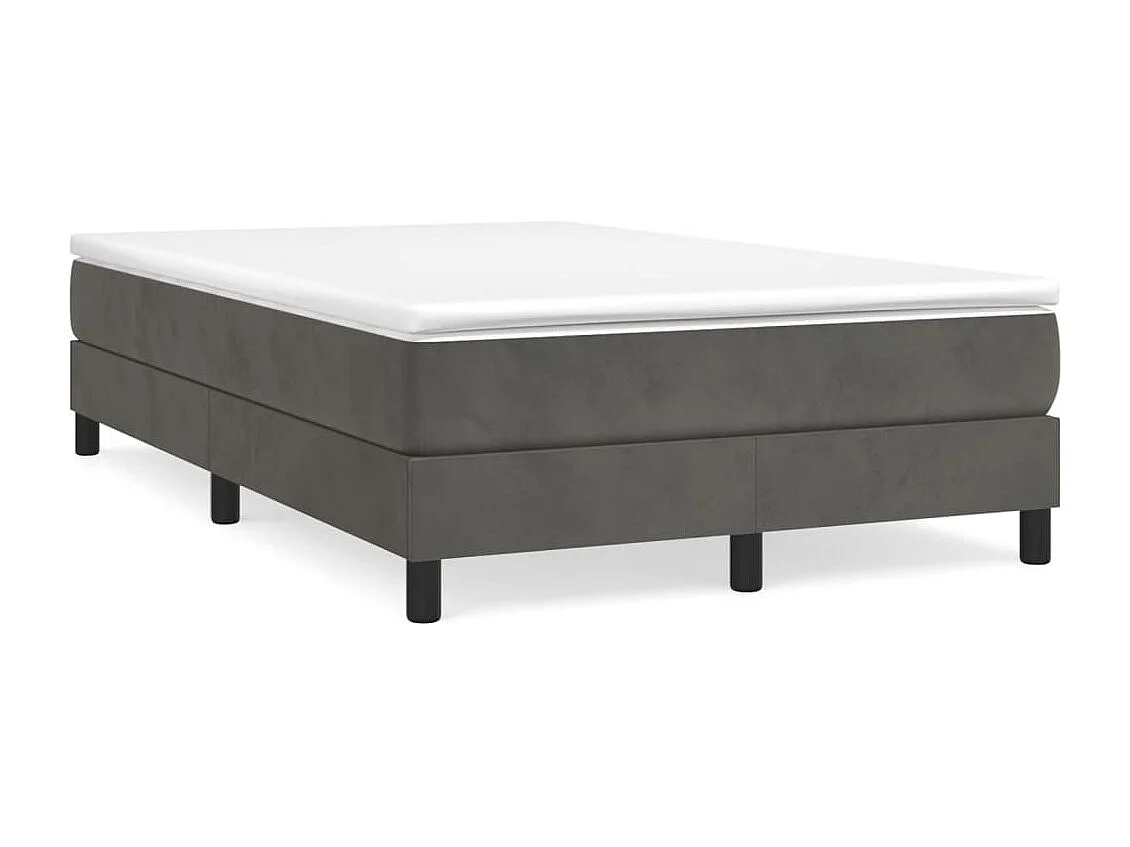 Cama boxspring com colchão 120x190 cm veludo cinzento-escuro