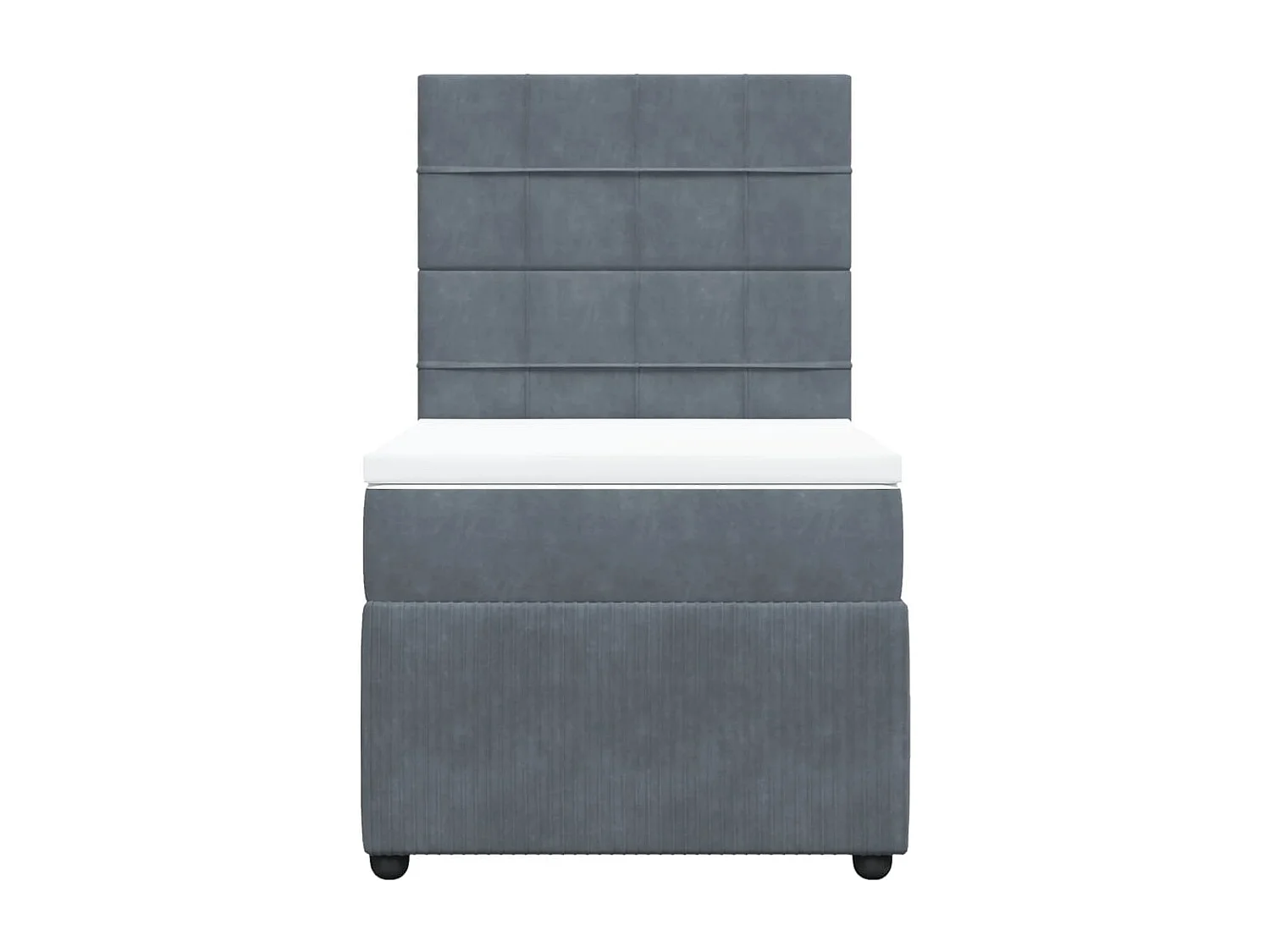 Boxspring met matras fluweel donkergrijs 90x200 cm