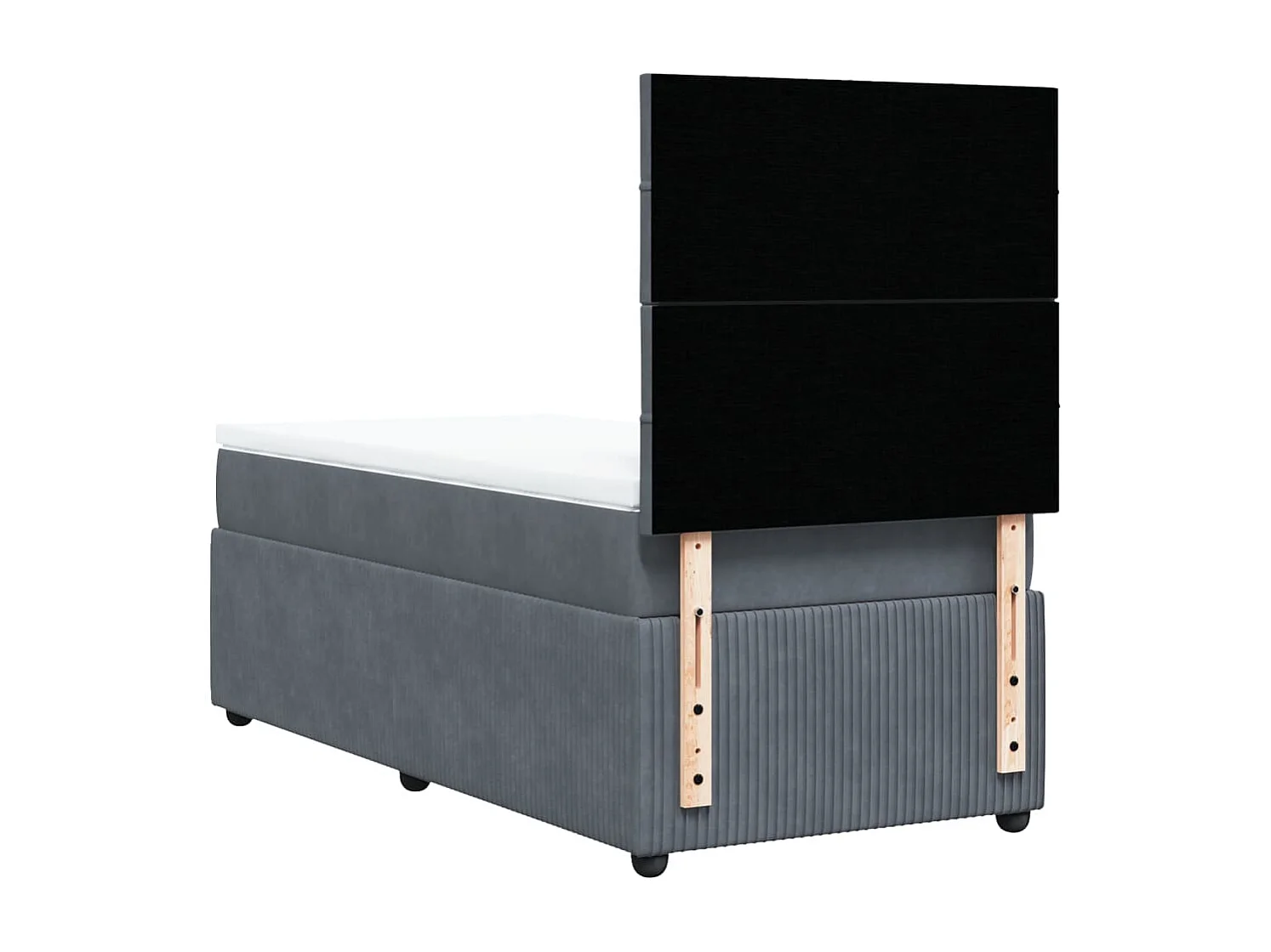 Boxspring met matras fluweel donkergrijs 90x200 cm