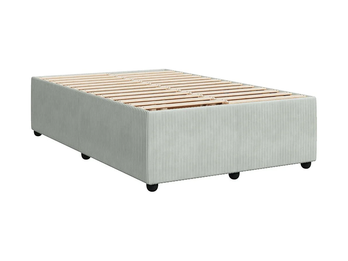 Boxspring met matras fluweel lichtgrijs 120x190 cm