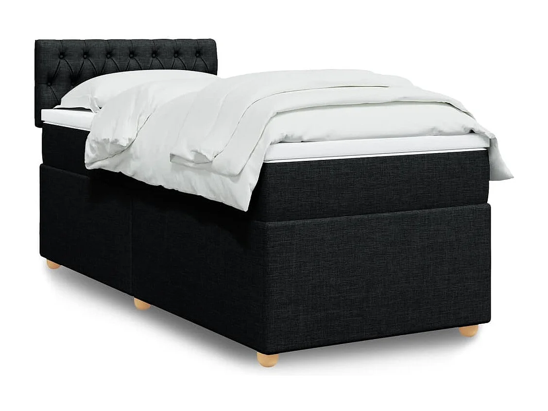 Boxspringbett mit Matratze Schwarz 80x200 cm Stoff